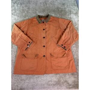 Vintage LL Bean Jacket Womens 3X Orange Quilted Barn Field Chore Coat